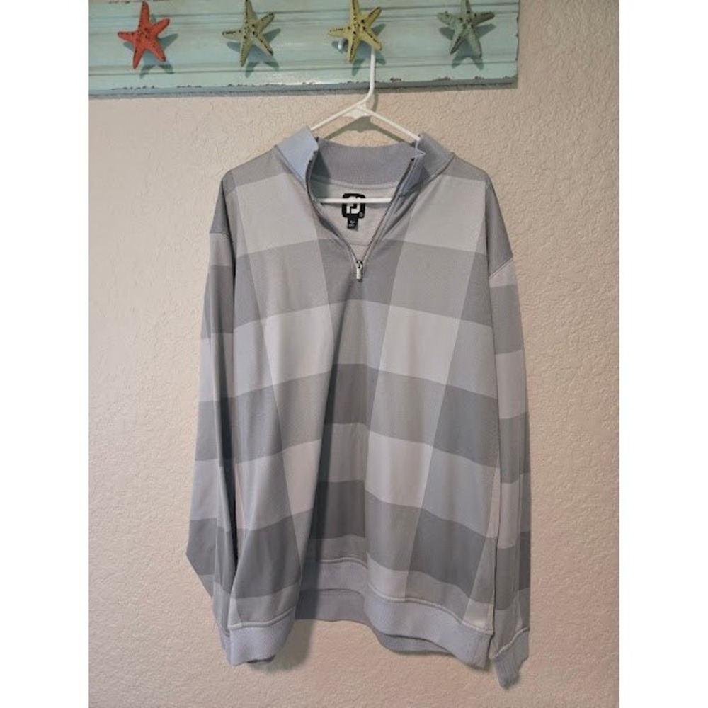 Footjoy Grey Checkered Quarter Zip
